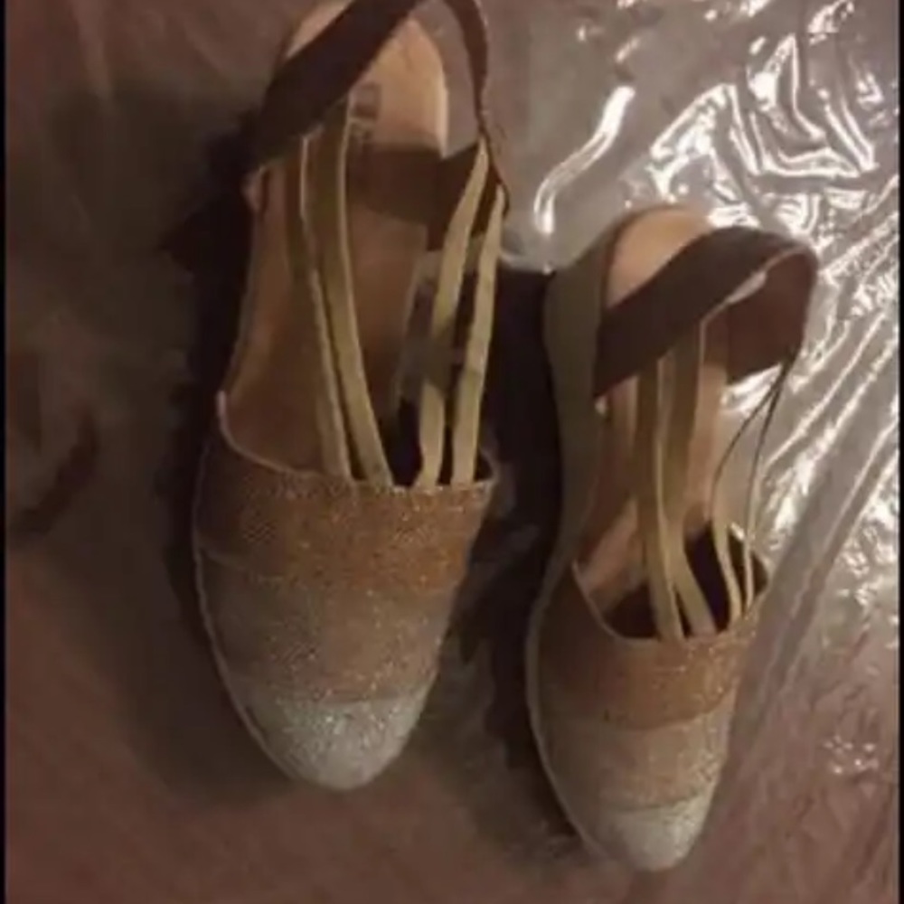 Metallic (3 color) espadrilles size 10.
